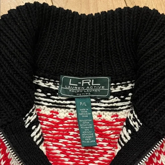 Ralph Lauren Red and Black Nordic Cardigan - Picture 2 of 5